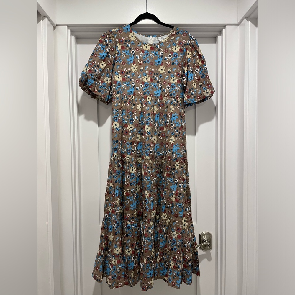 EUC Small Grace Holiday puff sleeve balloon sleeve dress woman’s